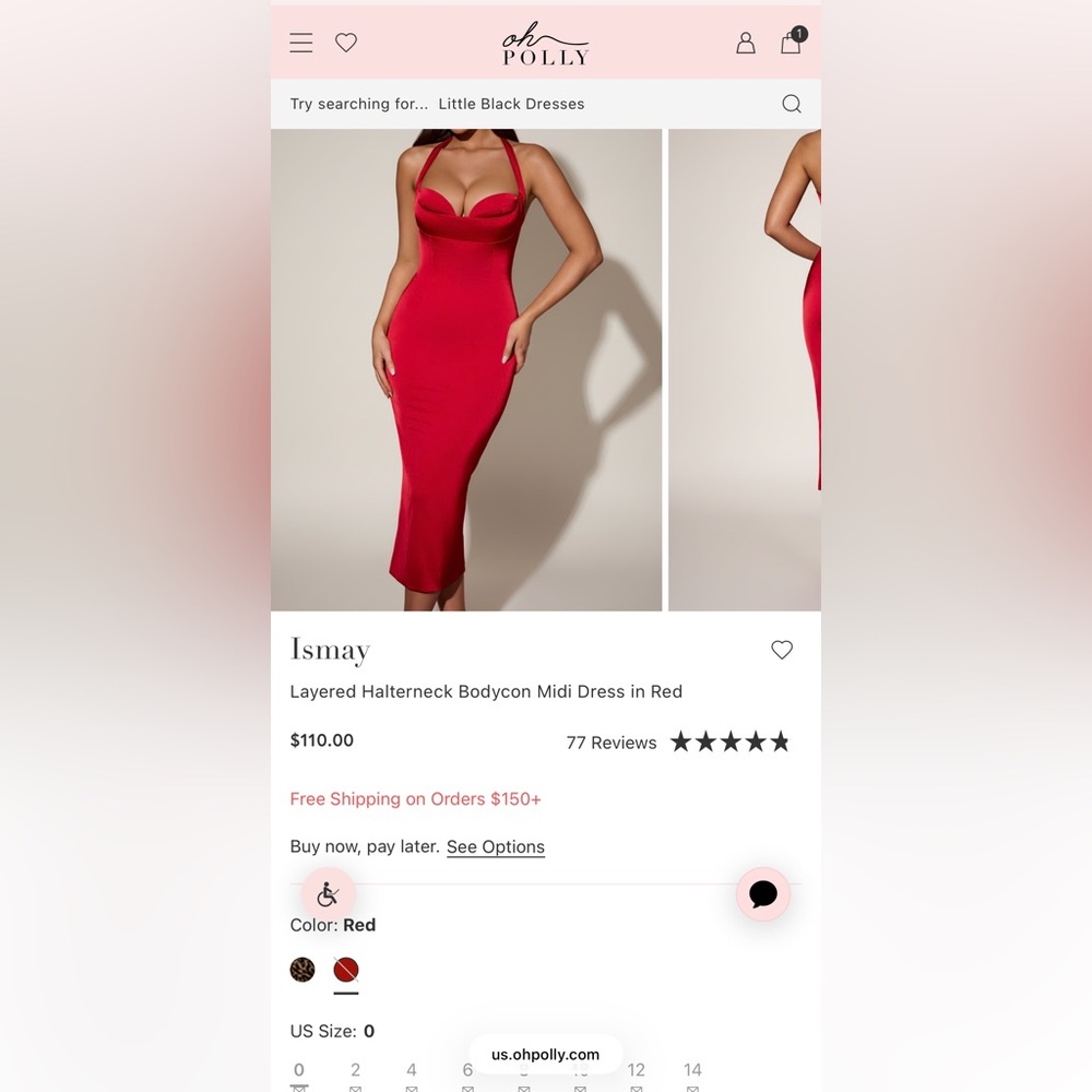Oh Polly Scarlet Halterneck Midi Dress